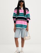 Tommy Jeans уголемен суичър дамски от памук розов DW0DW23483