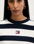 Tommy Jeans уголемен суичър дамски от памук тъмносин DW0DW22824