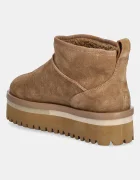Tommy Jeans Велурени апрески TJW FLATFORM SNOW BOOT SUEDE в бежово EN0EN02841