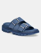 Tommy Jeans Велурени чехли DOUBLE STRAP SANDAL SUEDE