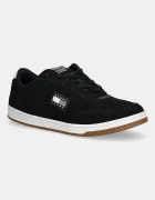 Tommy Jeans Велурени маратонки TJM CUPSOLE LONG LACE SKATE мъжки в черно EM0EM01602