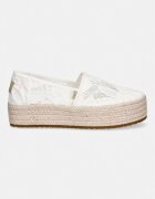 TOMS еспадрили обувки с платформа дамски VALENCIA бели 10023045
