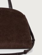 Tory Burch чанта дамска от велур Romy Suede Bauletto кафява 183363