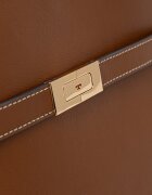 Tory Burch чанта tote дамска от кожа Lee Radziwill кафява 179398