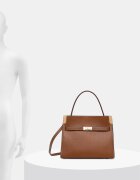 Tory Burch чанта tote дамска от кожа Lee Radziwill кафява 179398