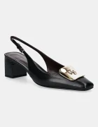 Tory Burch Кожени обувки с дебел ток Georgia Slingback