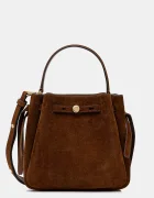 Tory Burch Велурена чанта Romy Suede в кафяво 174221-200
