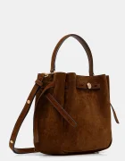 Tory Burch Велурена чанта Romy Suede в кафяво 174221-200