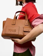 TOUS чанта tote дамска от имитация на кожа кафява 2002437844