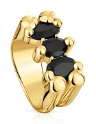 TOUS Позлатен сребърен пръстен 12 Bold Bear Gem