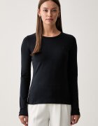 Trussardi блуза с дълги ръкави дамска от памук с еластан тъмносиня G0276000326N