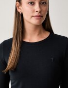 Trussardi блуза с дълги ръкави дамска от памук с еластан тъмносиня G0276000326N