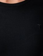 Trussardi блуза с дълги ръкави дамска от памук с еластан тъмносиня G0276000326N