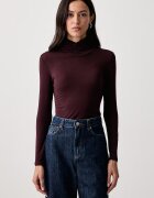Twinset блуза с дълги ръкави дамска с вискоза бордо 262TF2064