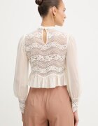 Twinset блуза с волани дамска от вискоза бежова 261TP2782
