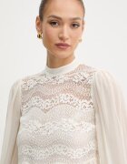 Twinset блуза с волани дамска от вискоза бежова 261TP2782