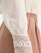 Twinset блуза с волани дамска от вискоза бежова 261TP2782