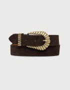 Twinset колан дамски от велур кафяв 262TO5291