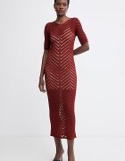 Twinset лятна рокля с вискоза кафява 261TT3100