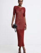 Twinset лятна рокля с вискоза кафява 261TT3100