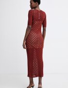 Twinset лятна рокля с вискоза кафява 261TT3100