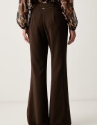 Twinset официален панталон дамски кафяв с висока талия 262TP2131
