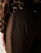 Twinset официален панталон дамски кафяв с висока талия 262TP2131