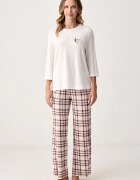Twinset пижама от две части дамска с модал бяла 262LI2PAA
