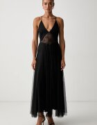 Twinset разкроена рокля черна 262TP2213