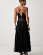 Twinset разкроена рокля черна 262TP2213