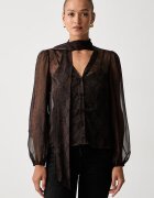 Twinset риза дамска кафява с животински принт 262AP2210