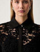Twinset риза дамска от дантела черна 262AP2254