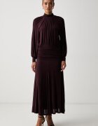 Twinset рокля драпирана с вискоза бордо 262TF2061