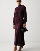 Twinset рокля драпирана с вискоза бордо 262TF2061