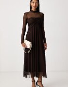 Twinset рокля кафява с изчистена шарка 262TF2030