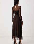 Twinset рокля кафява с изчистена шарка 262TF2030