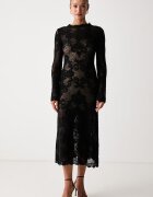 Twinset рокля с добавена вълна черна 262TP3344