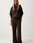 Twinset спортен комплект анцуг дамски от памук кафяв 262TP272B
