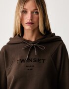 Twinset спортен комплект анцуг дамски от памук кафяв 262TP272B