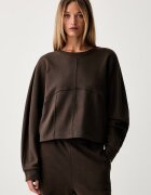 Twinset суичър дамски от памук кафяв 262TP272A