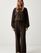 Twinset суичър дамски от памук кафяв 262TP272A