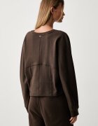 Twinset суичър дамски от памук кафяв 262TP272A