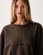 Twinset суичър дамски от памук кафяв 262TP272A