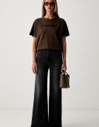 Twinset тениска дамска от памук кафява 262TP2303