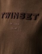 Twinset тениска дамска от памук кафява 262TP2303
