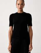 Twinset тениска тип пуловер дамска с вискоза черна 262TP3097