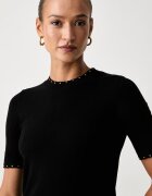 Twinset тениска тип пуловер дамска с вискоза черна 262TP3097