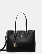 U.S. Polo Assn. чанта tote дамска от имитация на кожа Jones черна BEUJE8662WVP