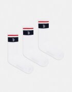 U.S. Polo Assn. Чорапи BRAND STRIPE SPORTS (3 чифта) в бяло MUP3452