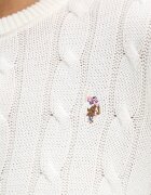 U.S. Polo Assn. пуловер дамски от памук CREW NECK CABLE бежов WUP0398
